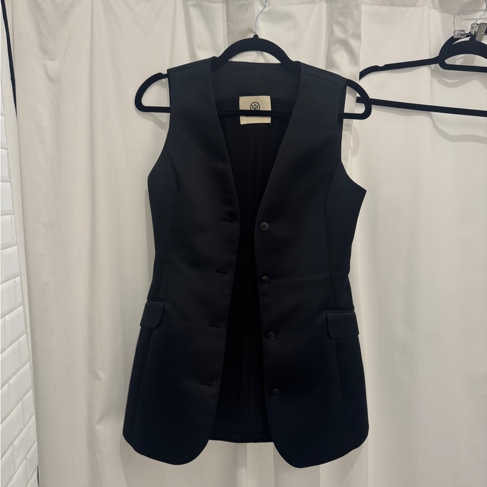 Attersee Sleeveless Black Tailored Vest Jacket - Women
